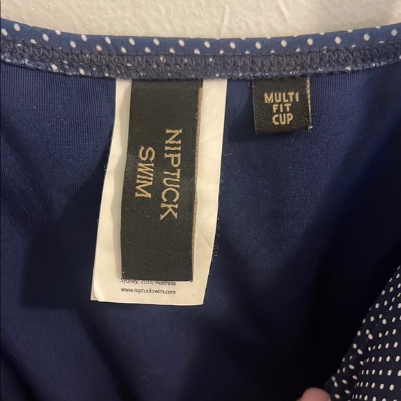 Nip Tuck Blue One Piece Swimsuit with Sweetheart Neckline and Ruching - Picture 2 of 3